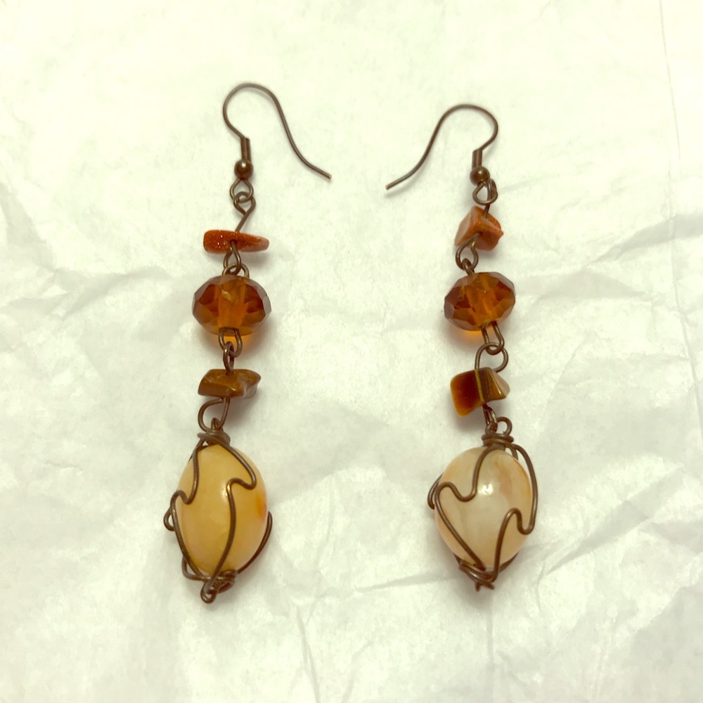 Natural Stones Dangling Earrings