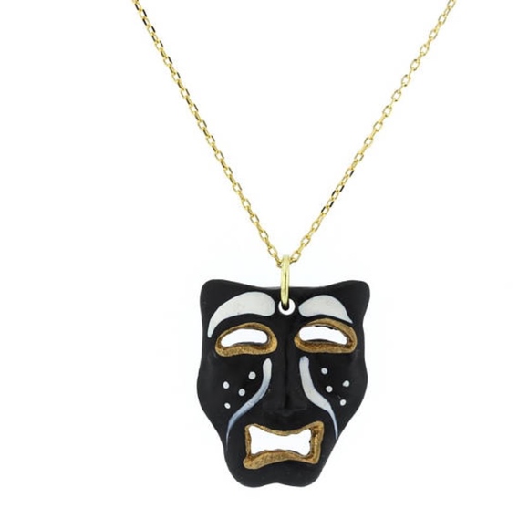 Jewelry - Drama Masks, Theater Faces Pendants with 18" Chain