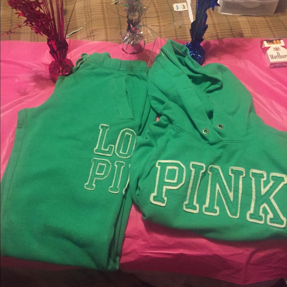 Victoria's Secret LIVE PINK sweatsuit with hoodie