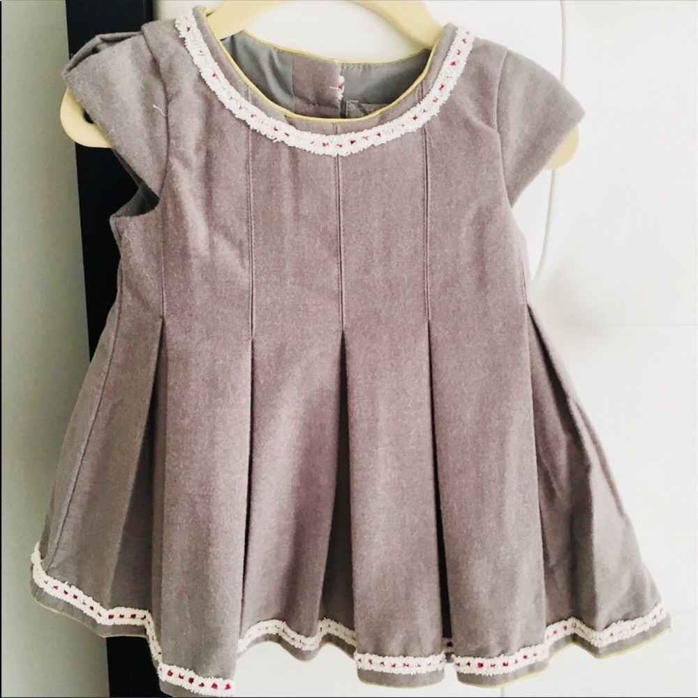 Authentic Eli Tahari Girls Gray Dress 12-18 Months