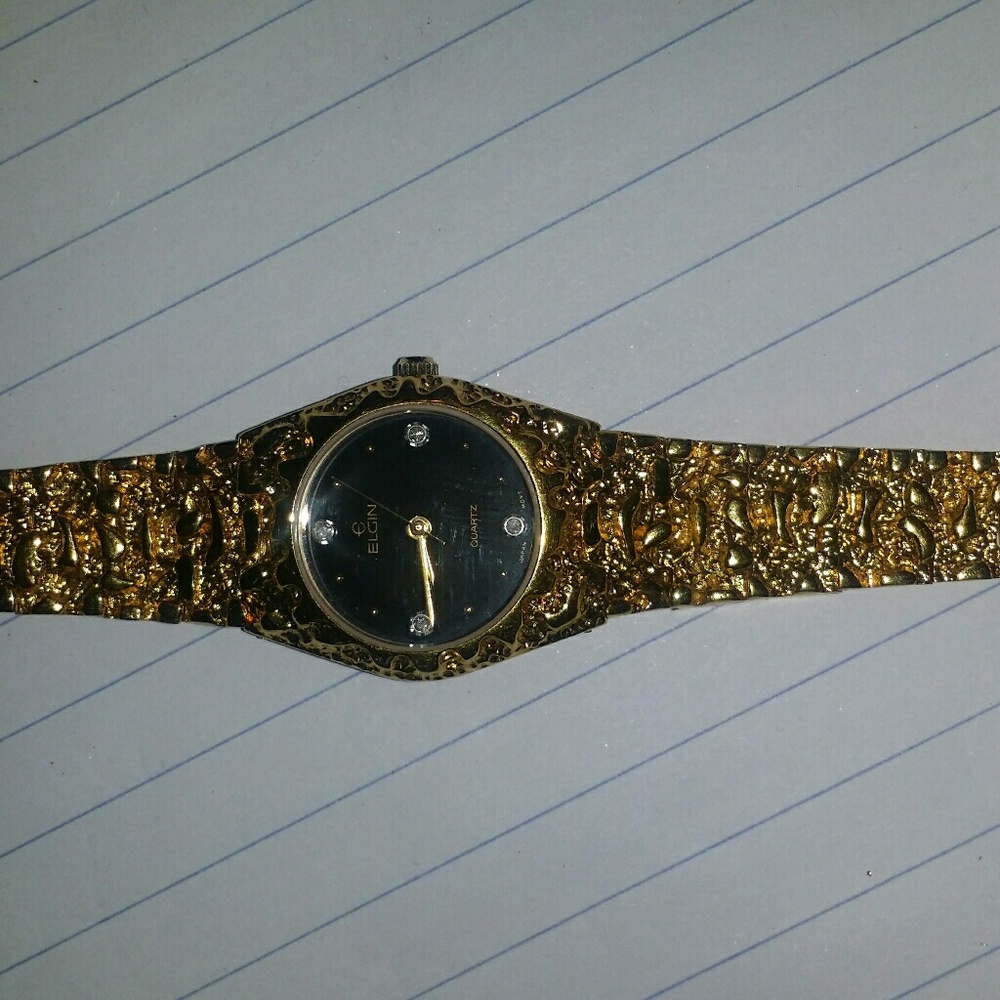Elgin nugget diamond watch