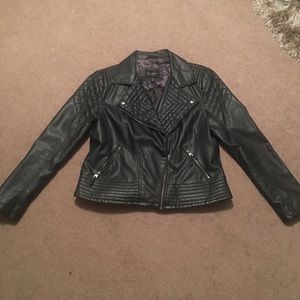 Jessica Simpson faux leather moto jacket
