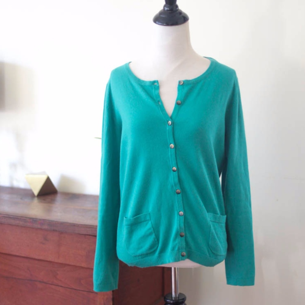Boden kelly green womens cardigan pockets FALL 8
