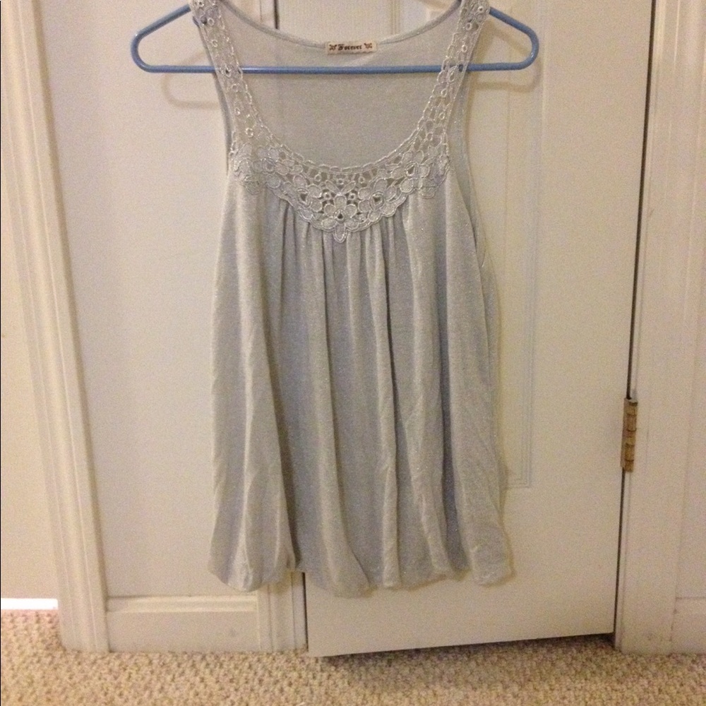 Silver sleeveless blouse
