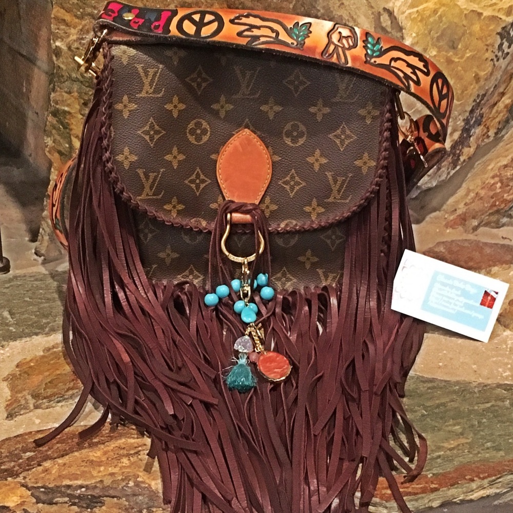 Authentic Fringed Louis Vuitton Crossbody