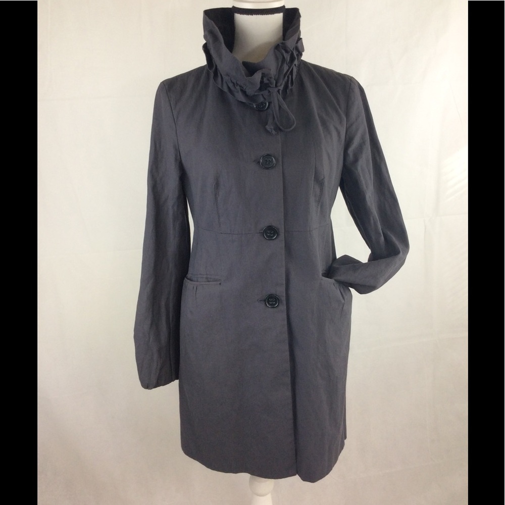 Ann Taylor LOFT Ruffle Collard Jacket Sz Small