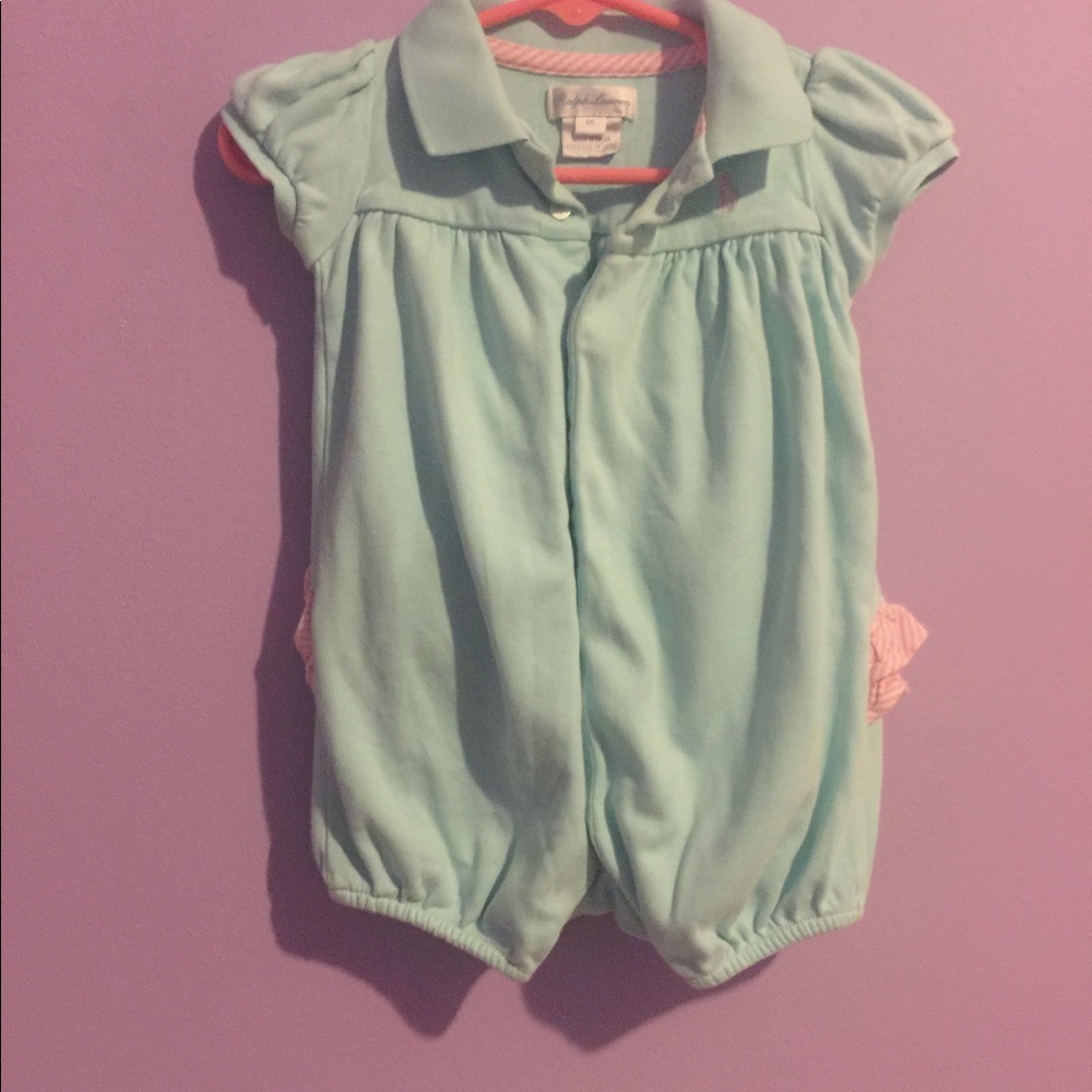 Blue and pink romper