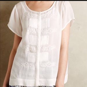 Anthropologie Haidian White Blouse