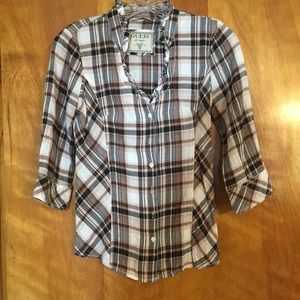 Guess Plaid Top 💛