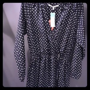 Navy Blue and White polka dot dress