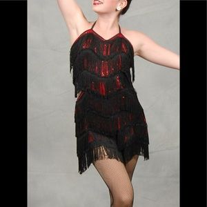 Dance costume - flapper style red/black MA