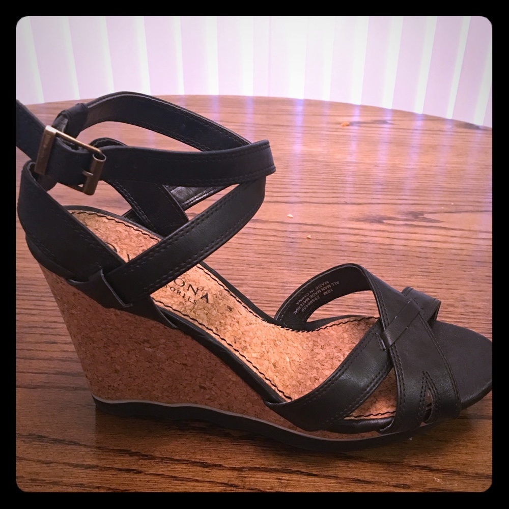 Black Cork Wedges