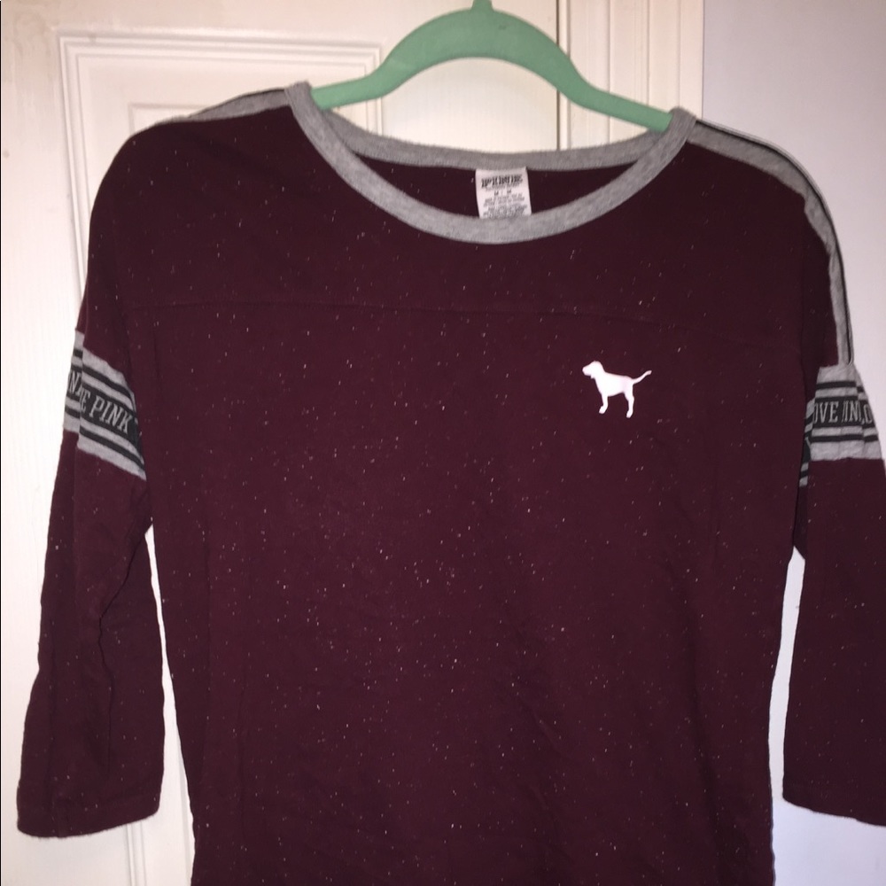 VS PINK speckled quarter sleeve shirt