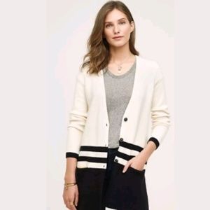 NEW Anthropologie Varsity Buttonfont Cardigan