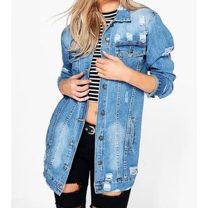 Distressed denim jacket