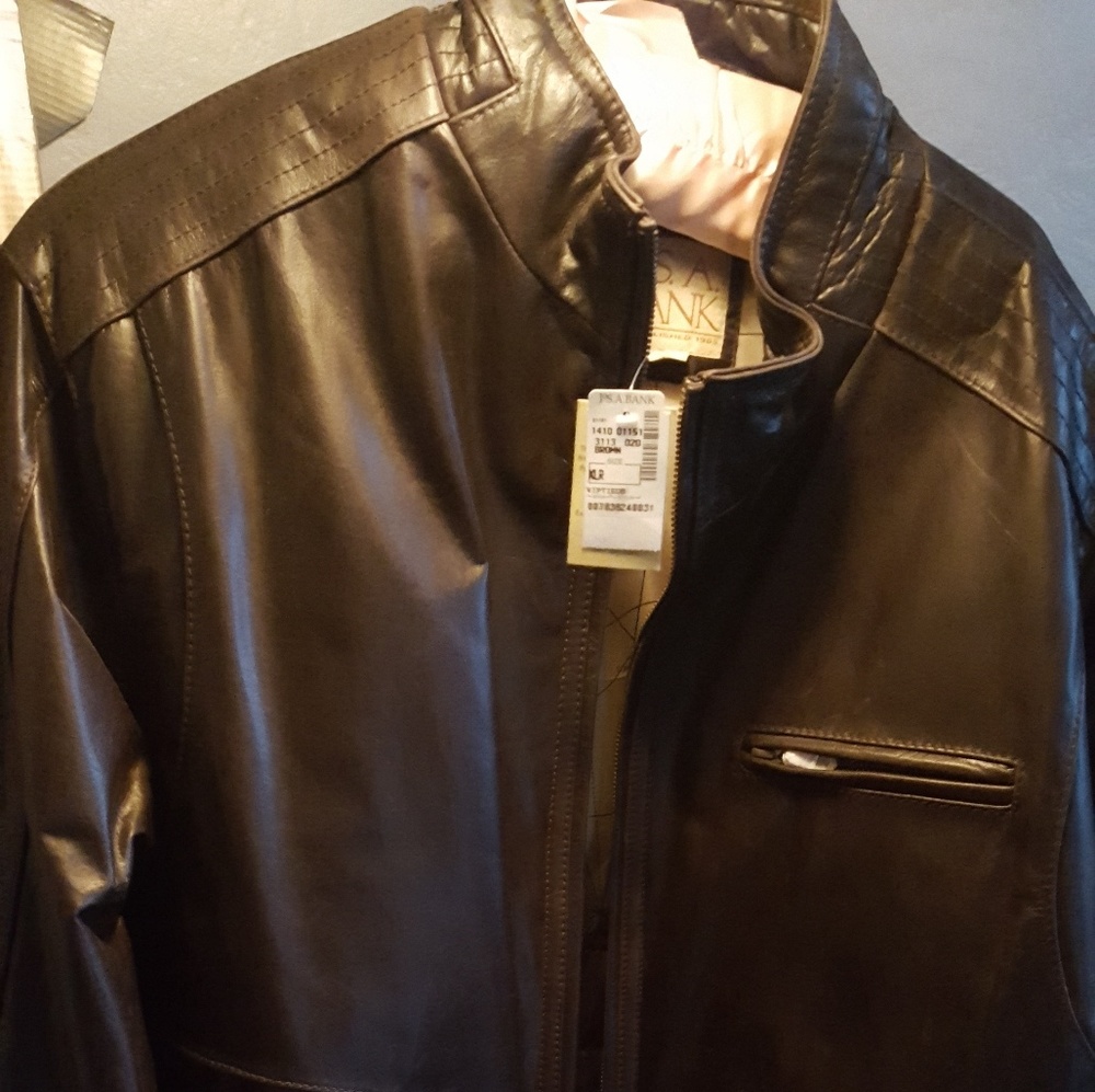 Leather mens XL Jos A Banks jacket new