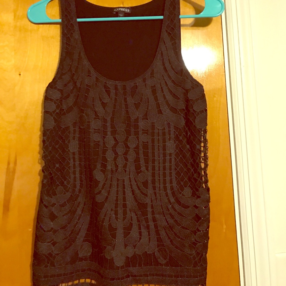 Black laced tank top
