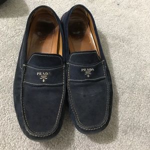 Prada men blue suede shoes