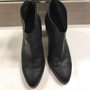 UGG Leather Booties with Laser Cutout Design