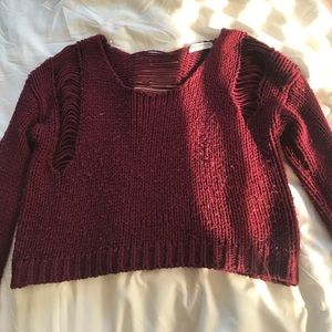 Knitted ripped sweatshirt