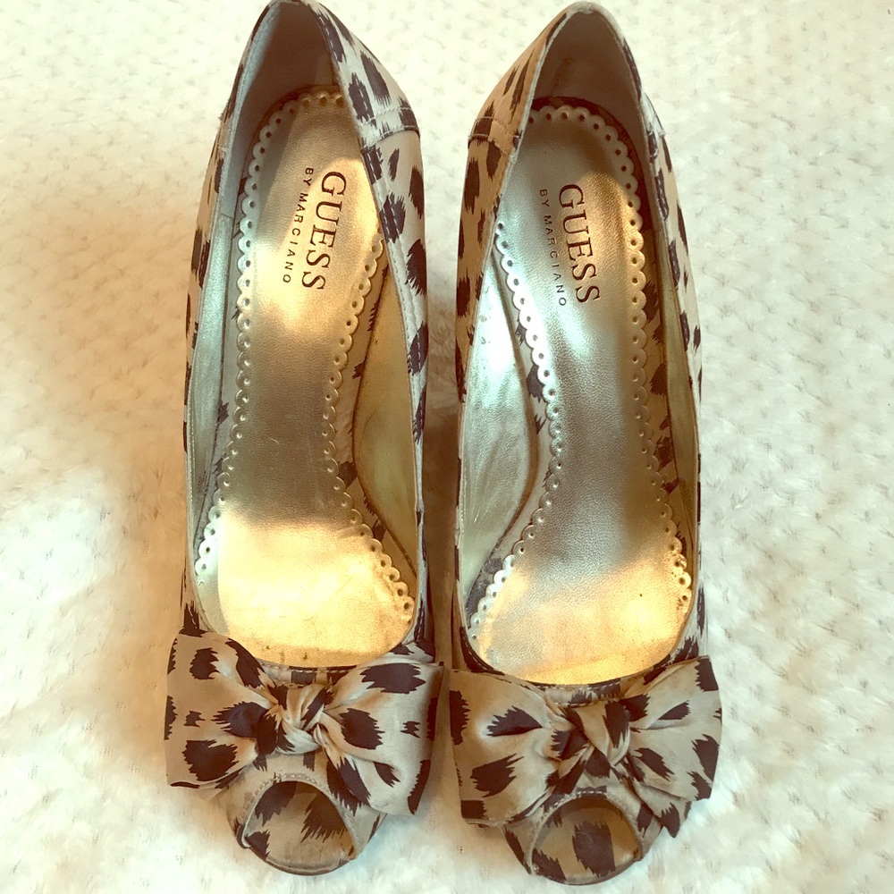 GUESS by Marciano Leopard Silk Wedges!!!