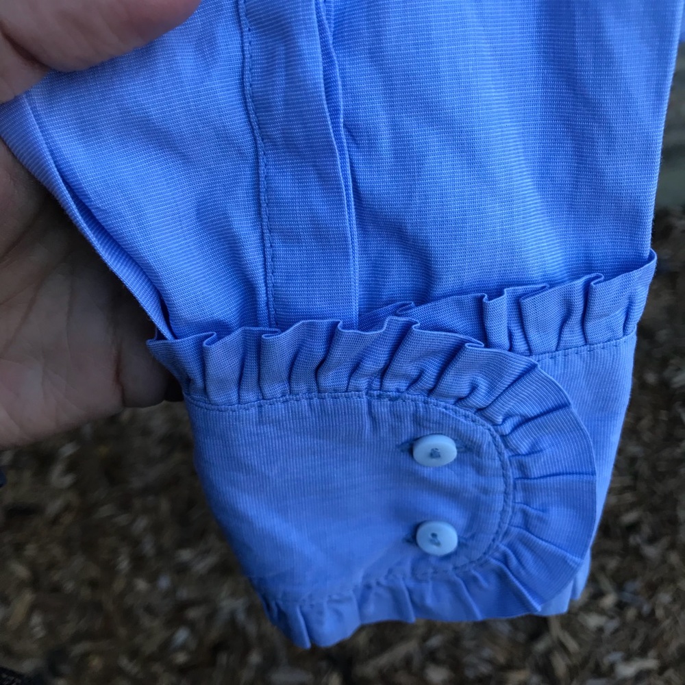 Zara woman button down shirt blue career suit - Picture 7 of 8