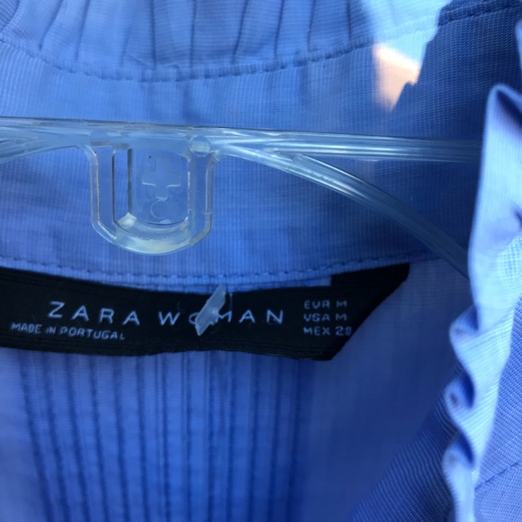 Zara woman button down shirt blue career suit - Picture 4 of 8