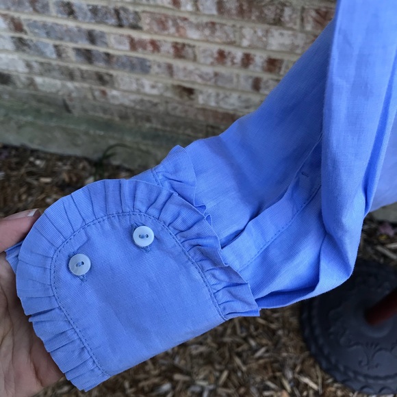 Zara woman button down shirt blue career suit - Picture 5 of 8