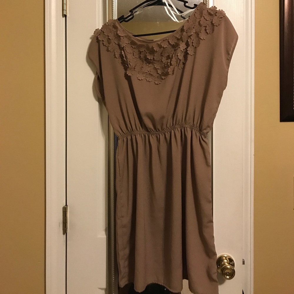 Tan Short Sleeved Dress