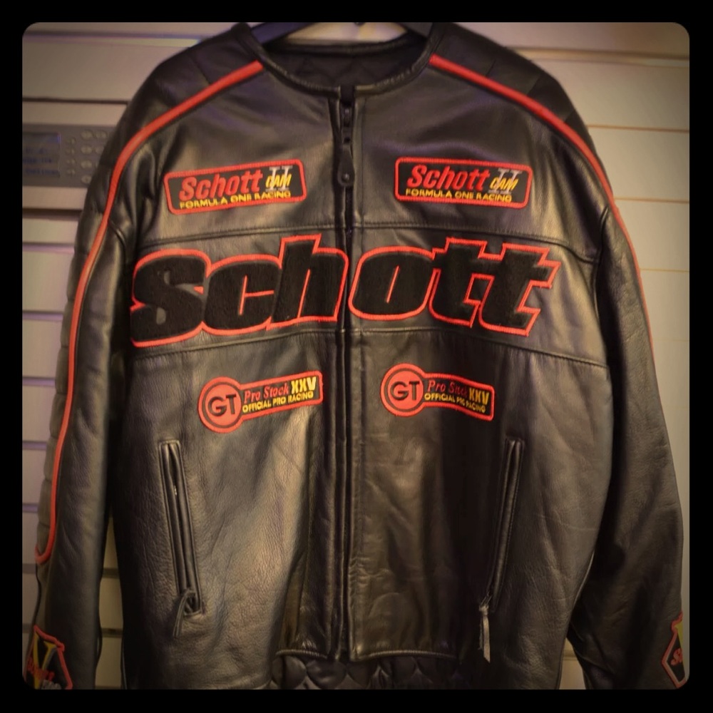 Schott genuine leather motorcycle jacket XL