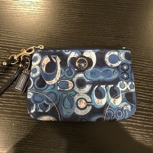 Blue coach wristlet
