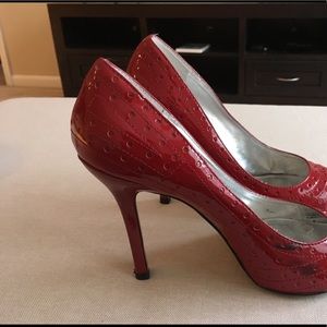 Red patent leather shoes