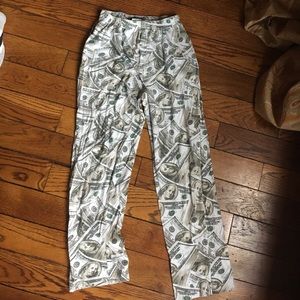 Pajama bottoms kids boys or girls money on them