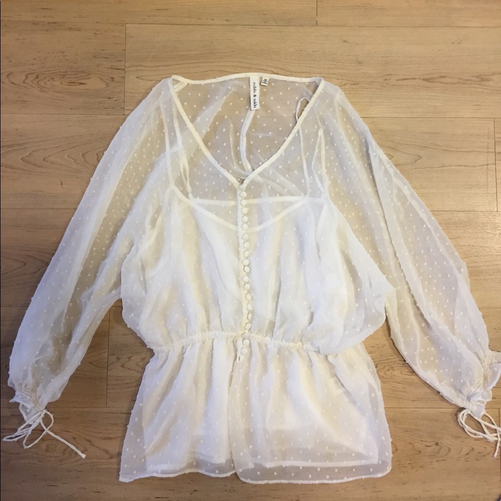 Robbi & nikki white blouse, size M
