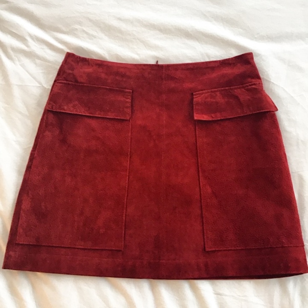 BRAND NEW! Zara red suede skirt