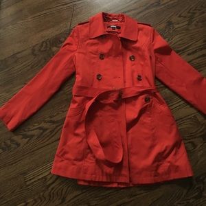 DKNY red trench