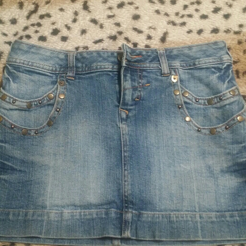 No boundaries blue jean mini skirt