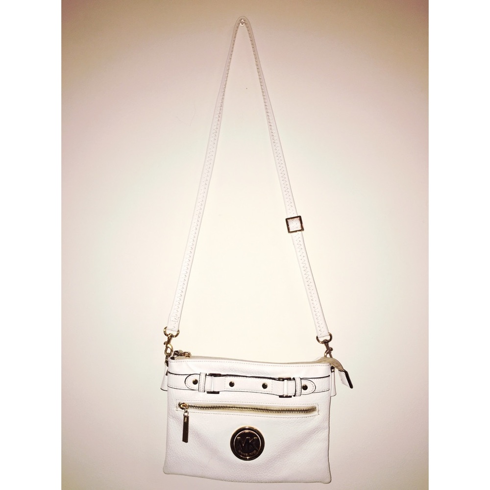 white cross body purse