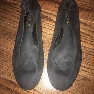 Ralph Lauren black suede flats like new size 8.5