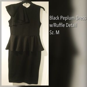 Black Peplum Detail Dress