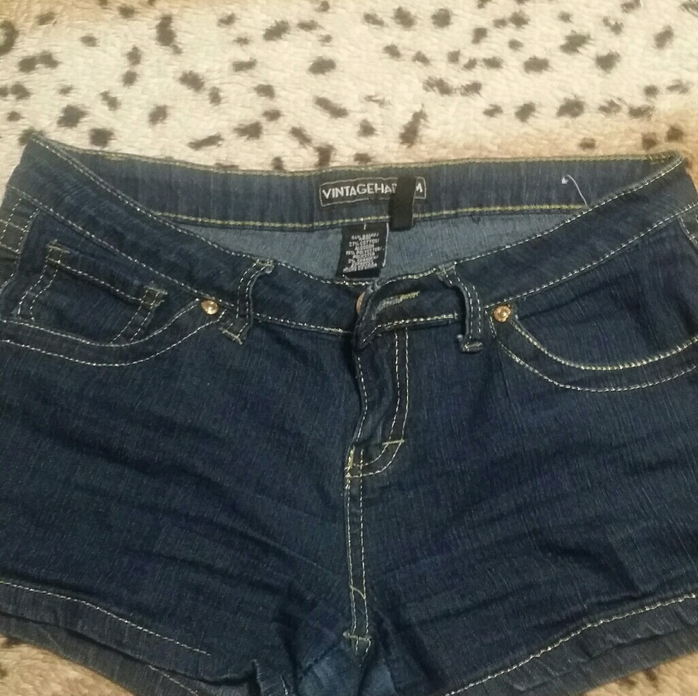 Vintage Harlem deep blue jean shorts
