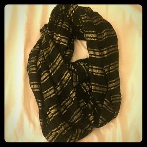 Black and gold infinity scarf