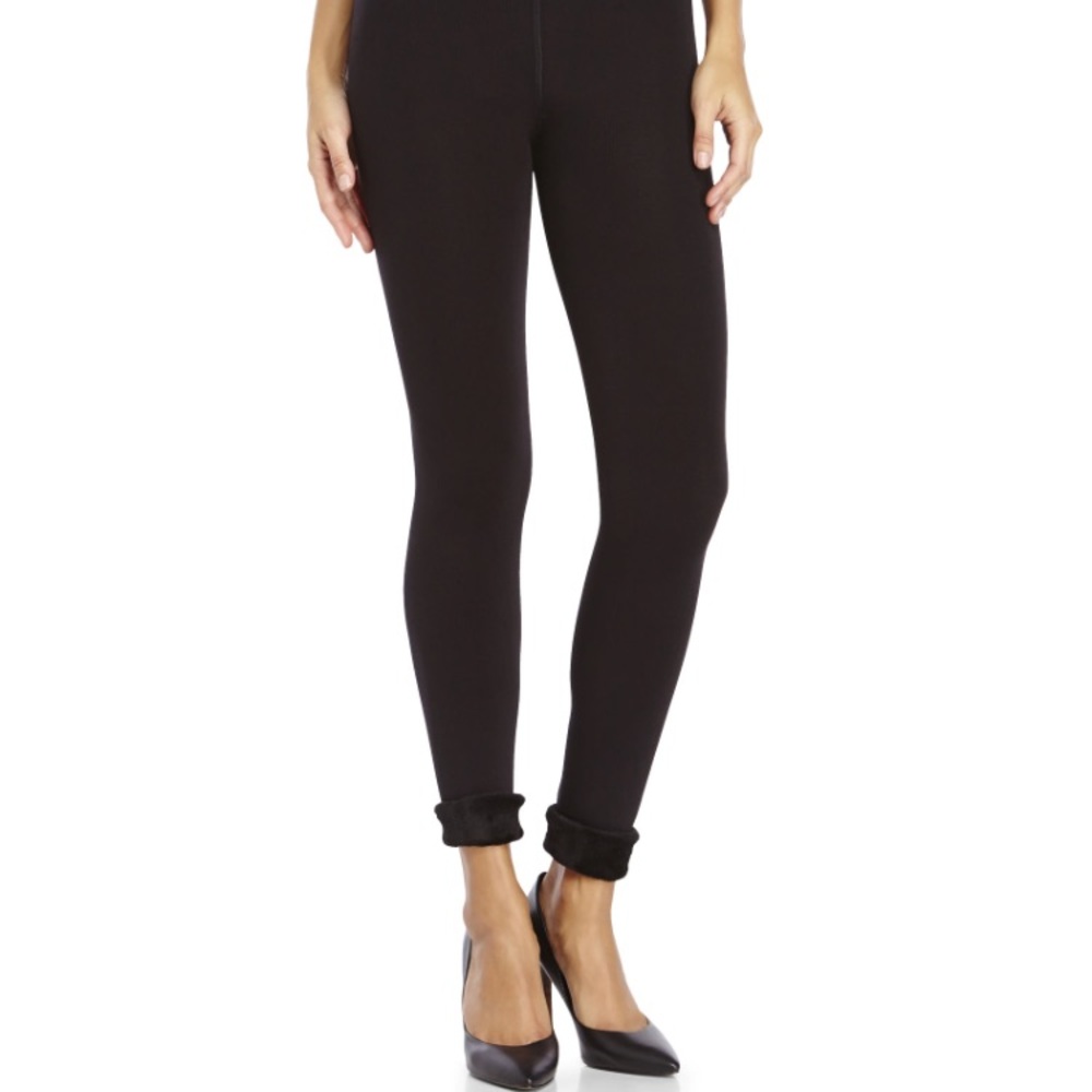 New Black Fur Brushed Leggings