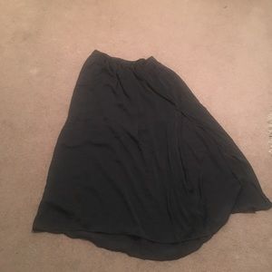 Long black skirt with side slit