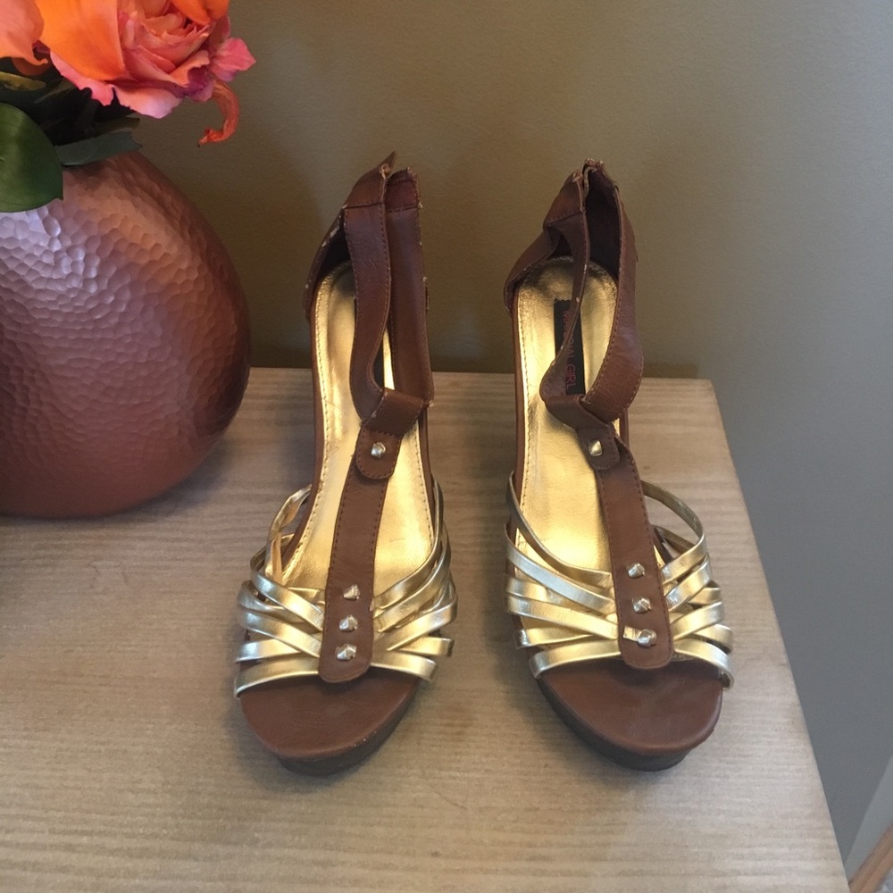 Material girl wedge open toe sandals