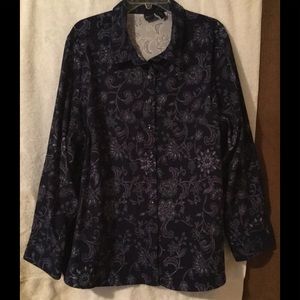 Women’s Blue Paisley Print Blouse