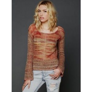 Free People Crochet Back Patterned Pullover