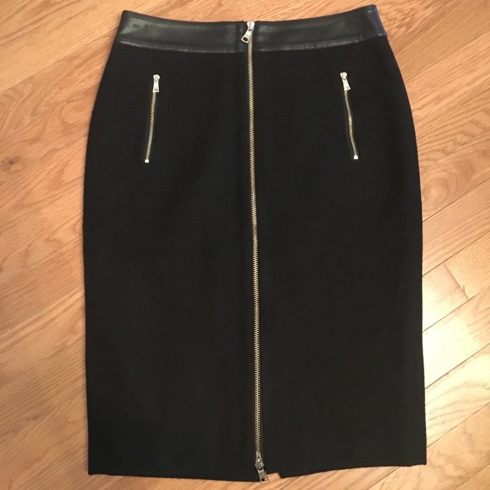 Ann Taylor Wool Skirt with Gold Zipper