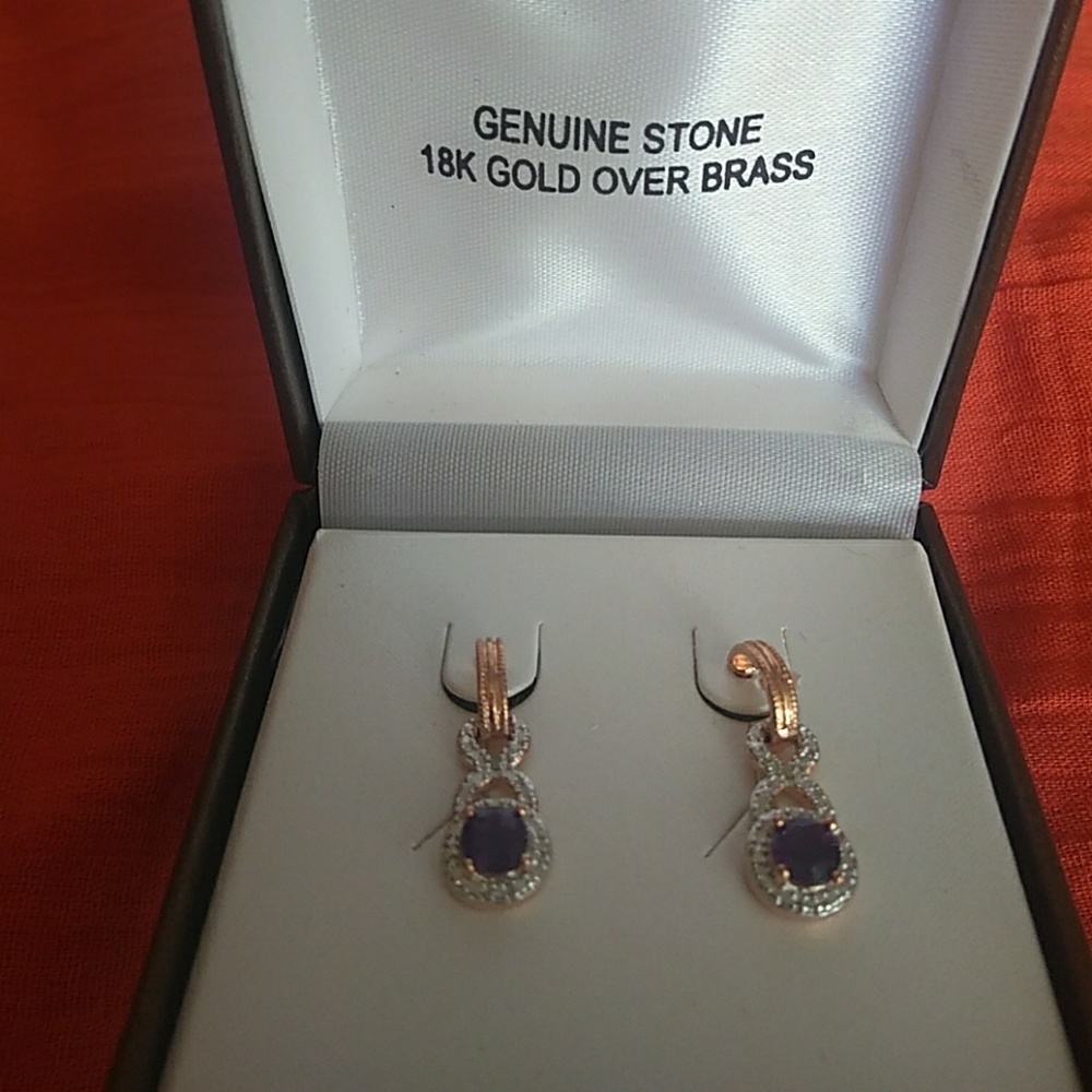 Gold amethyst earrings