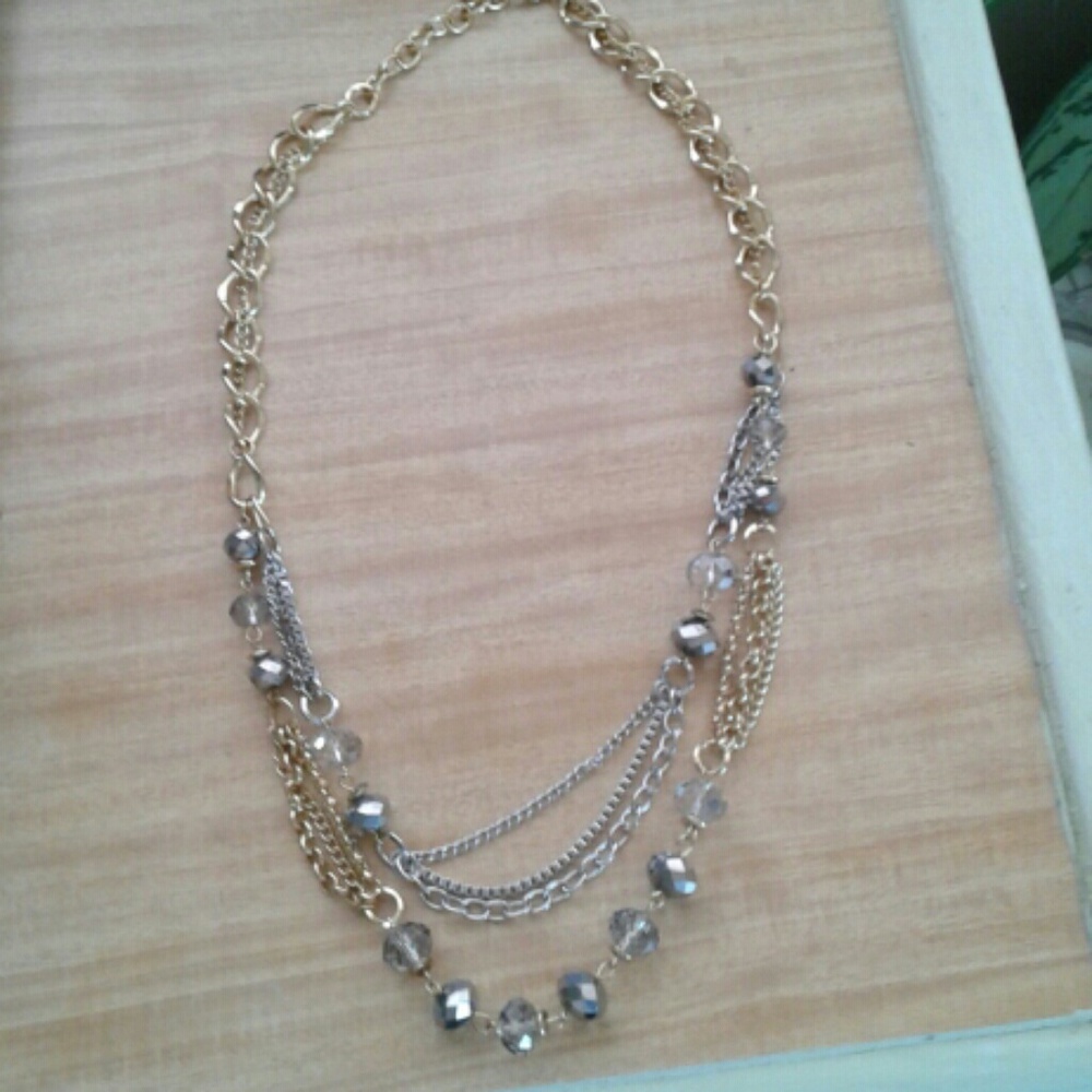 Vintage gold & silver tone sparkly crystal beads